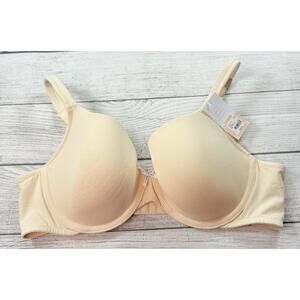 Cacique Lane Bryant Lightly Lined Cotton T-Shirt Bra Underwire Beige Size 42C